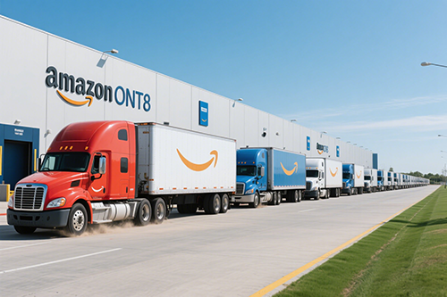 亞馬遜ONT8倉庫外排起長龍